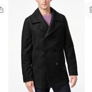 NEW Calvin Klein Wool Mens Maurizio Peacoat, Size 44 Short, Black